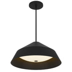 22" Black Aluminum Geometric LED Dimmable Outdoor Pendent Hanging Light