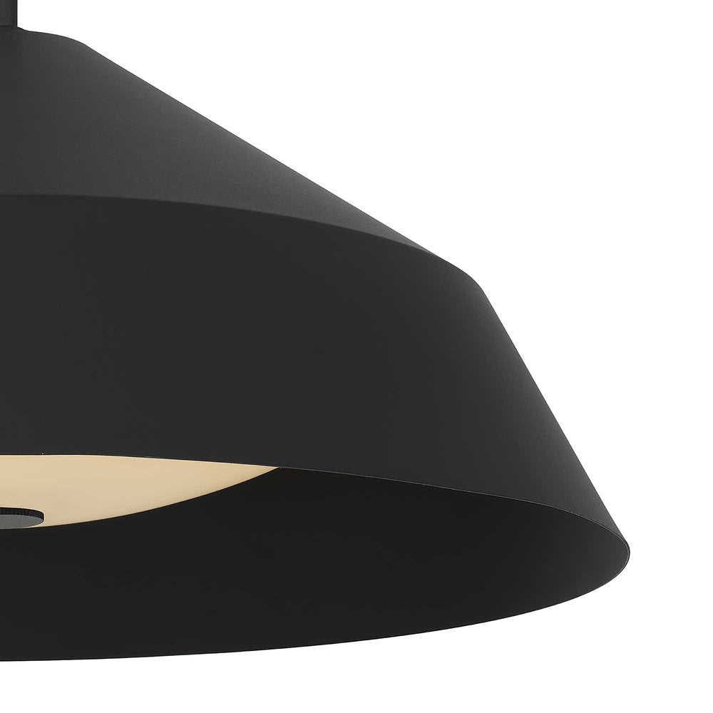 22" Black Aluminum Geometric LED Dimmable Outdoor Pendent Hanging Light