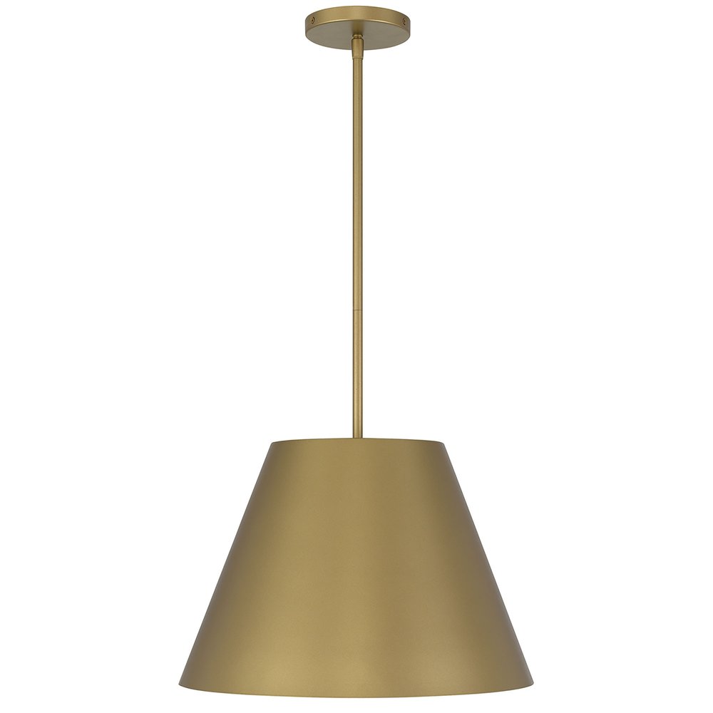 16" Antique Gold Aluminum Cone LED Dimmable Outdoor Pendent Hanging Light
