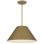 22" Antiqued Brass Aluminum Cone LED Dimmable Outdoor Pendent Hanging Light
