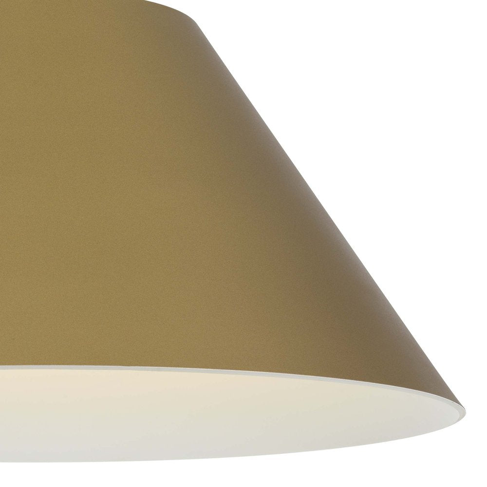 22" Antiqued Brass Aluminum Cone LED Dimmable Outdoor Pendent Hanging Light