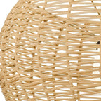 Natural And Black Rattan And Metal LED Dimmable Outdoor Hanging Pendent Light