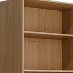 49" Natural Wood Adjustable Four Tier Etagere Bookcase