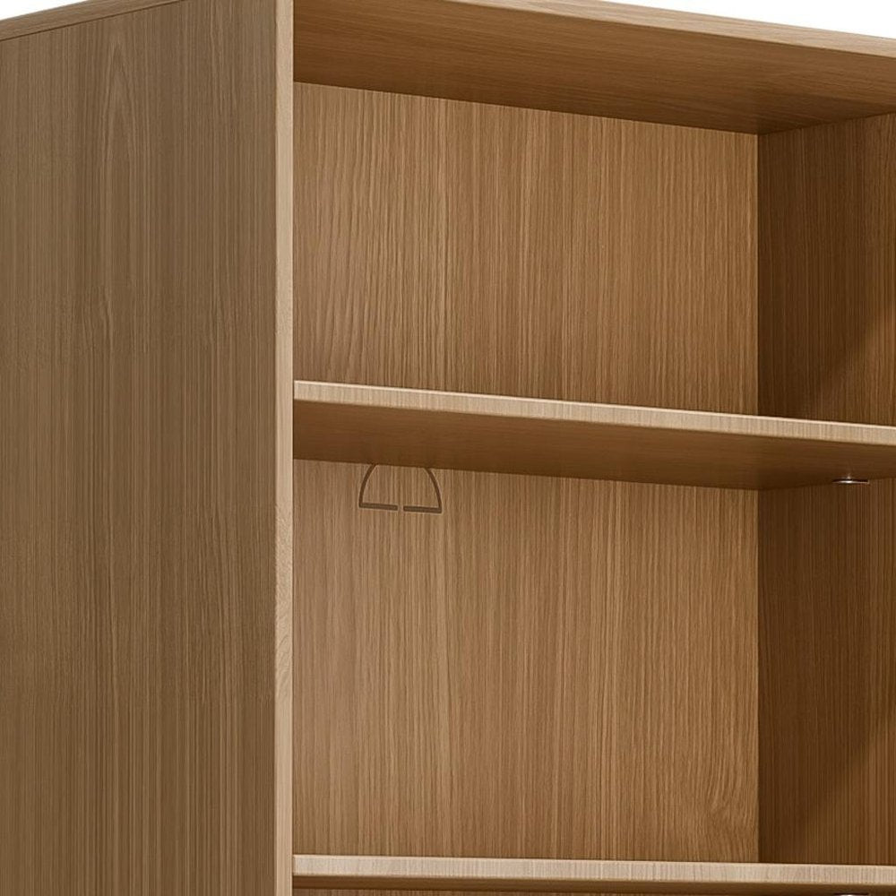 49" Natural Wood Adjustable Four Tier Etagere Bookcase