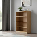 49" Natural Wood Adjustable Four Tier Etagere Bookcase