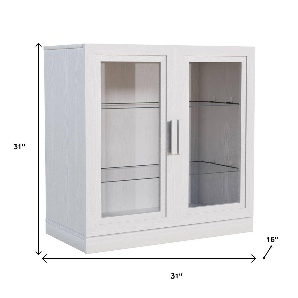31" White Wood Accent Cabinet With Two Doors