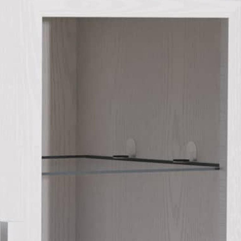 31" White Wood Accent Cabinet With Two Doors