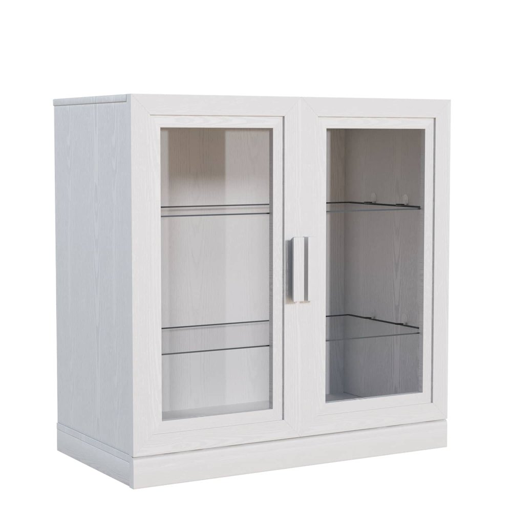 31" White Wood Accent Cabinet With Two Doors