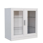 31" White Wood Accent Cabinet With Two Doors