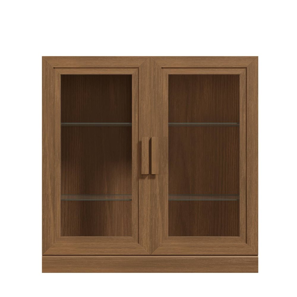 31" Brown Wood Accent Cabinet With Two Doors