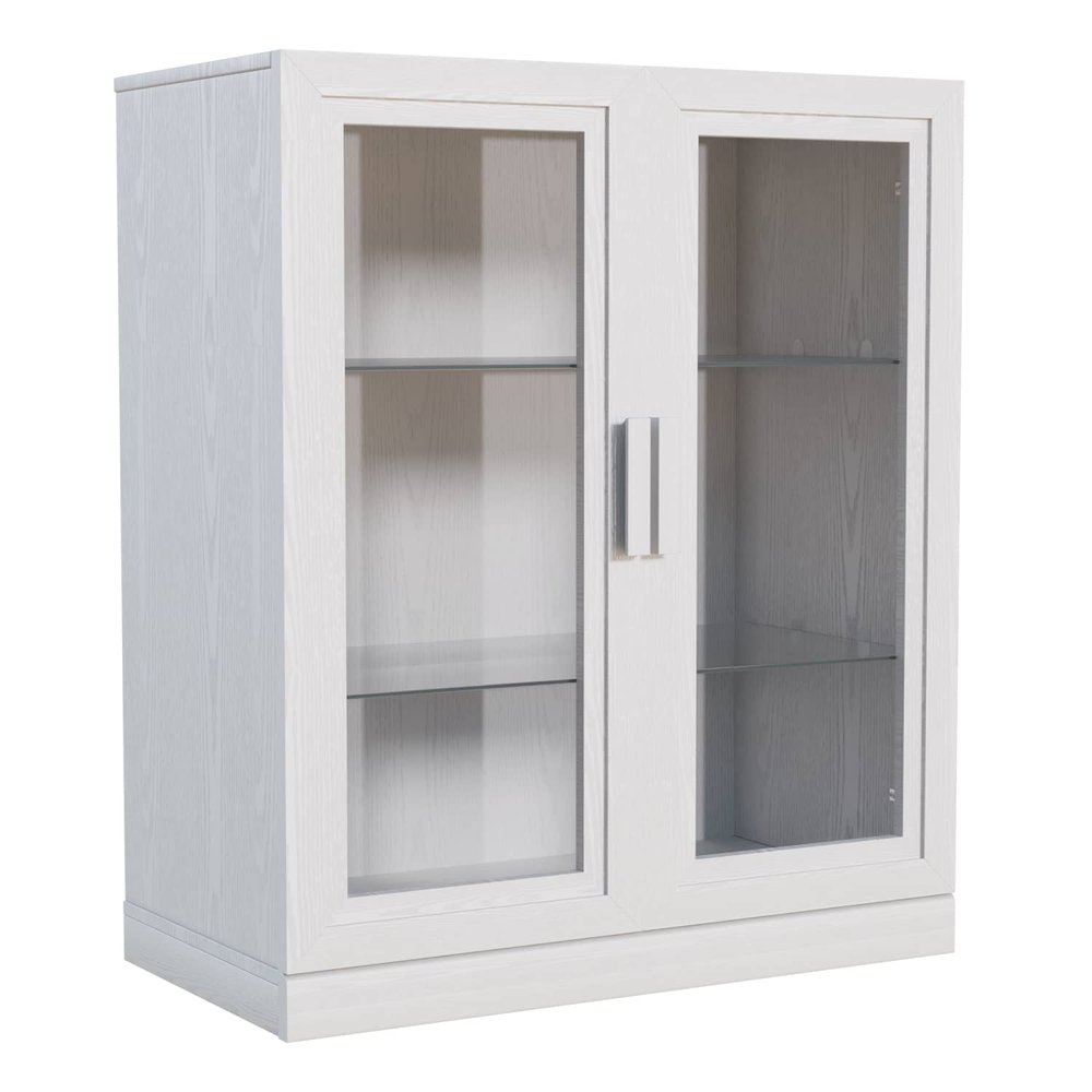 31" White Wood Accent Cabinet With Two Doors