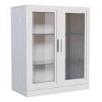 31" White Wood Accent Cabinet With Two Doors