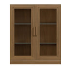 31" Brown Wood Accent Cabinet With Two Doors