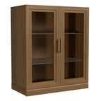 31" Brown Wood Accent Cabinet With Two Doors
