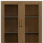31" Brown Wood Accent Cabinet With Two Doors