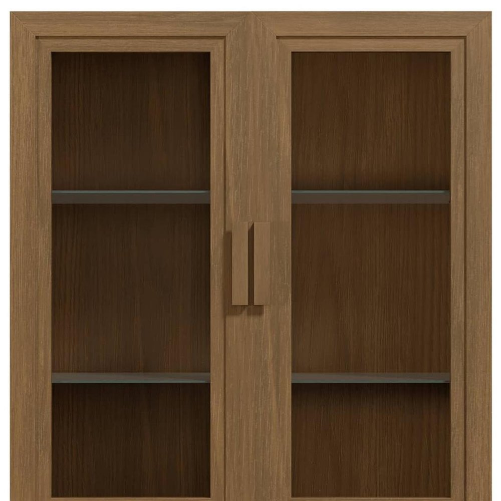 31" Brown Wood Accent Cabinet With Two Doors