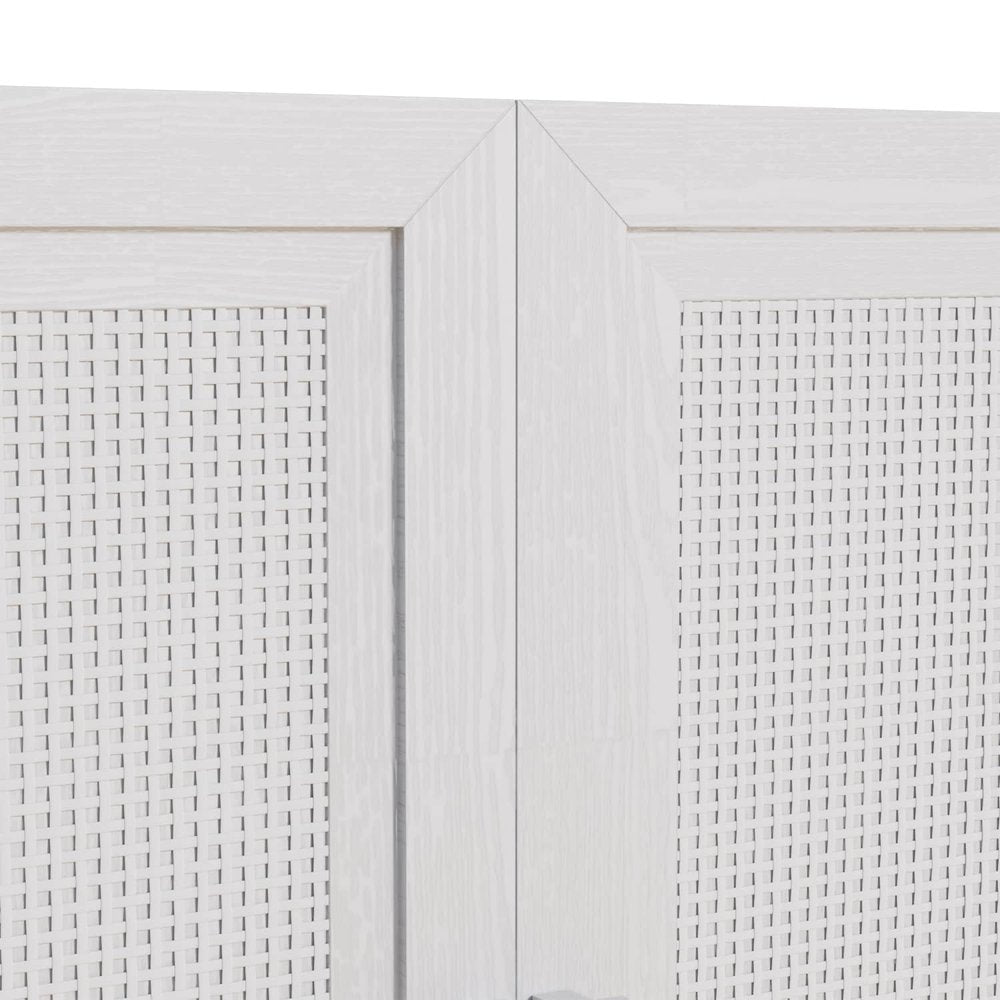 31" White Wood Accent Cabinet With Two Doors