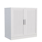 31" White Wood Accent Cabinet With Two Doors