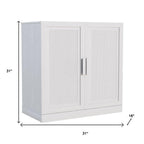 31" White Wood Accent Cabinet With Two Doors