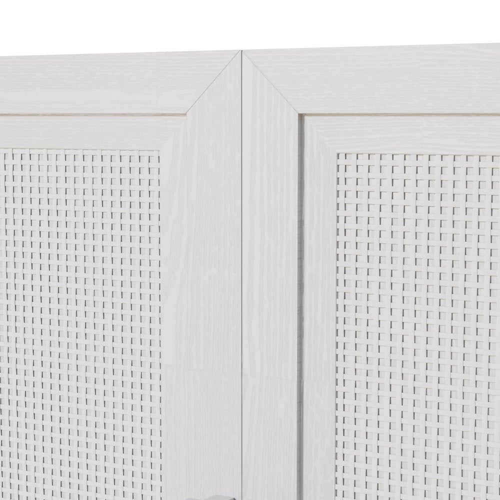 31" White Wood Accent Cabinet With Two Doors