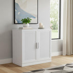 31" White Wood Accent Cabinet With Two Doors
