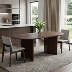 67" Brown Wood Double Pedestal Base Oval Dining Table
