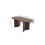 67" Brown Wood Double Pedestal Base Oval Dining Table
