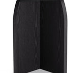 42" Black Wood Pedestal Base Round Top Dining Table
