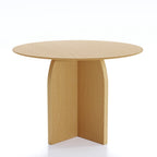 42" Black Wood Pedestal Base Round Top Dining Table