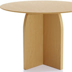 42" Black Wood Pedestal Base Round Top Dining Table