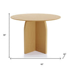 42" Black Wood Pedestal Base Round Top Dining Table