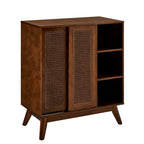 32" Dark Brown Wood Sideboard With Two Sliding Doors