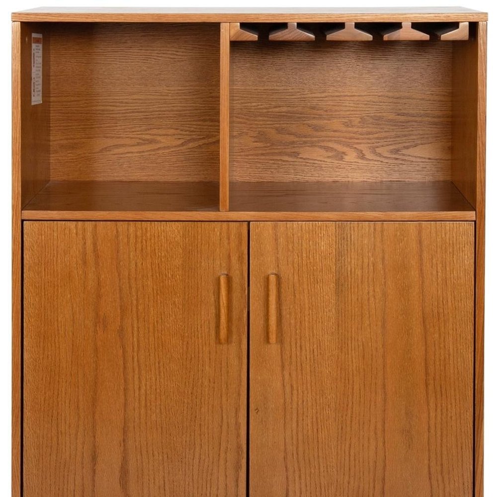 32" Brown Wood Accent Cabinet