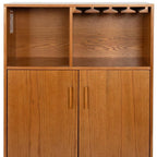 32" Brown Wood Accent Cabinet