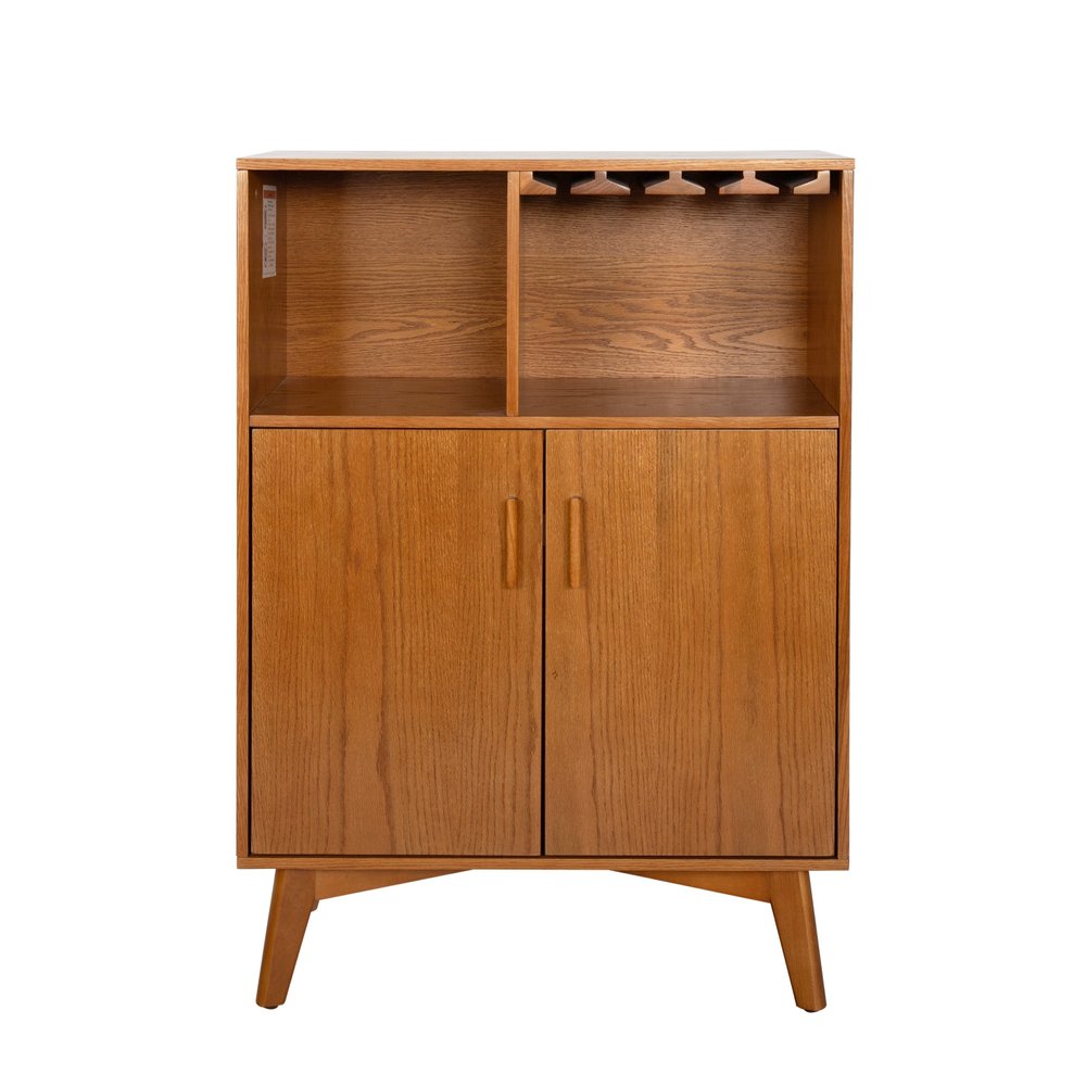 32" Brown Wood Accent Cabinet
