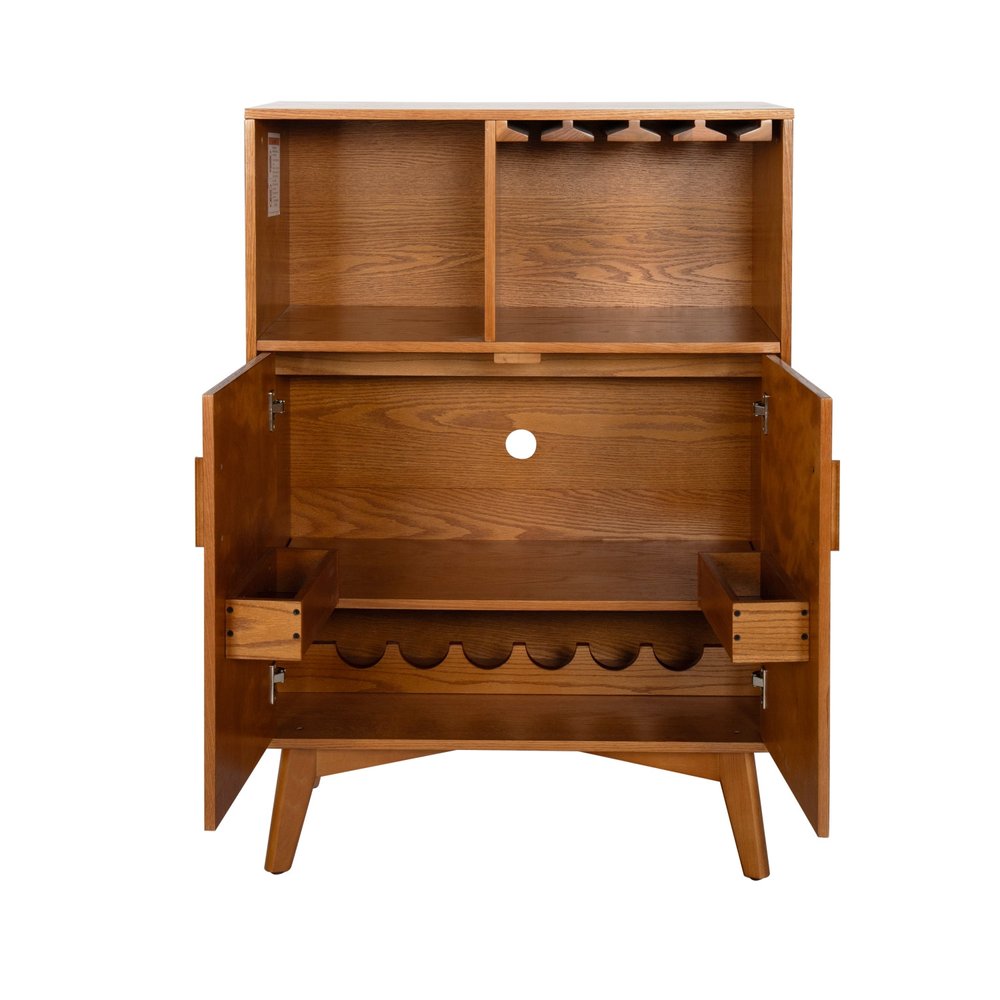 32" Brown Wood Accent Cabinet