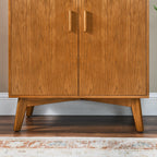 32" Brown Wood Accent Cabinet