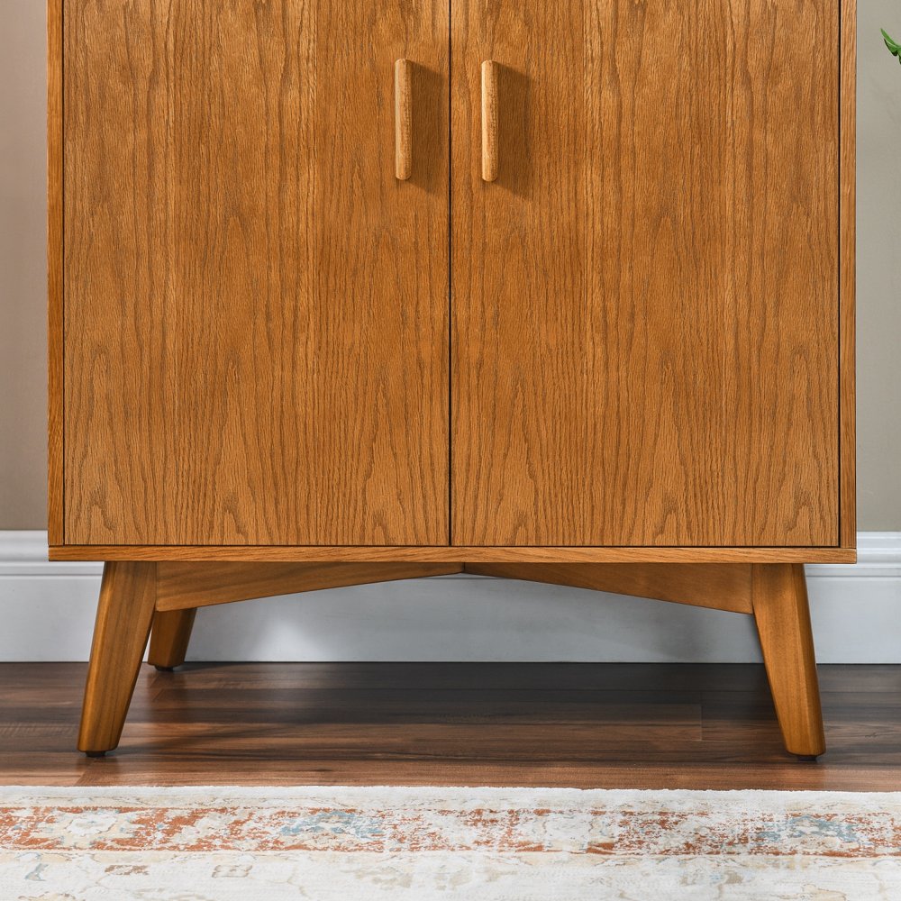 32" Brown Wood Accent Cabinet