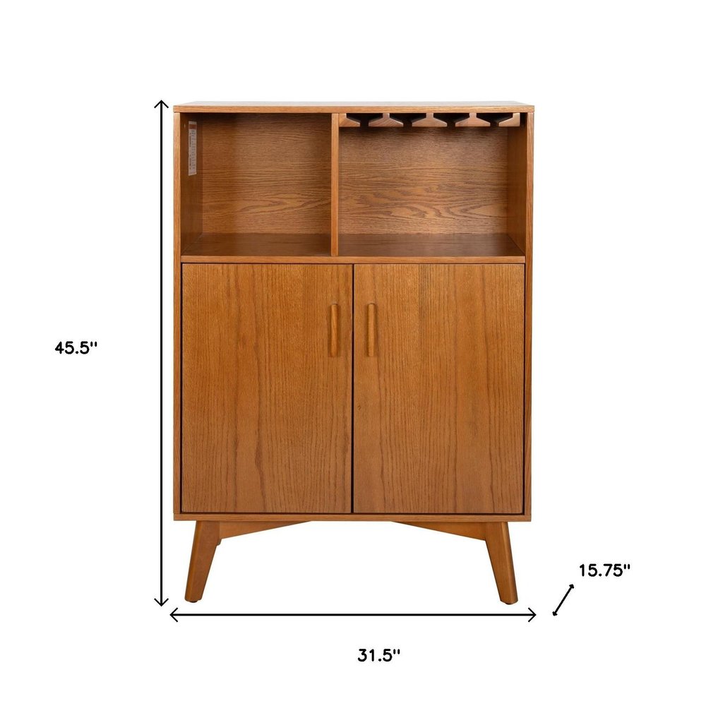 32" Brown Wood Accent Cabinet