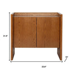 34" Walnut Wood Sideboard With Two Doors