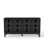 61" Black Wood Sideboard With Four Doors