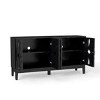61" Black Wood Sideboard With Four Doors