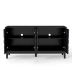 61" Black Wood Sideboard With Four Doors