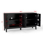 61" Black Wood Sideboard With Four Doors