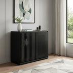 39" Black Wood Accent Cabinet
