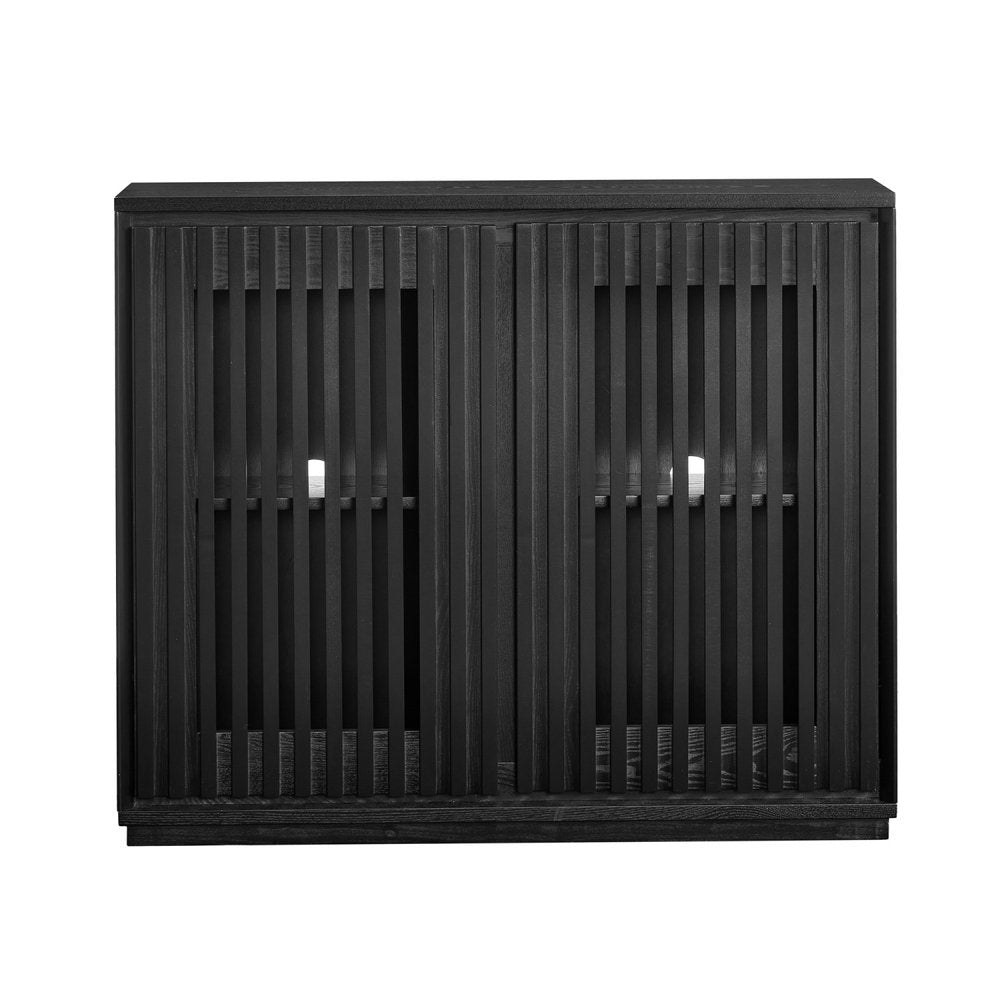 39" Black Wood Accent Cabinet