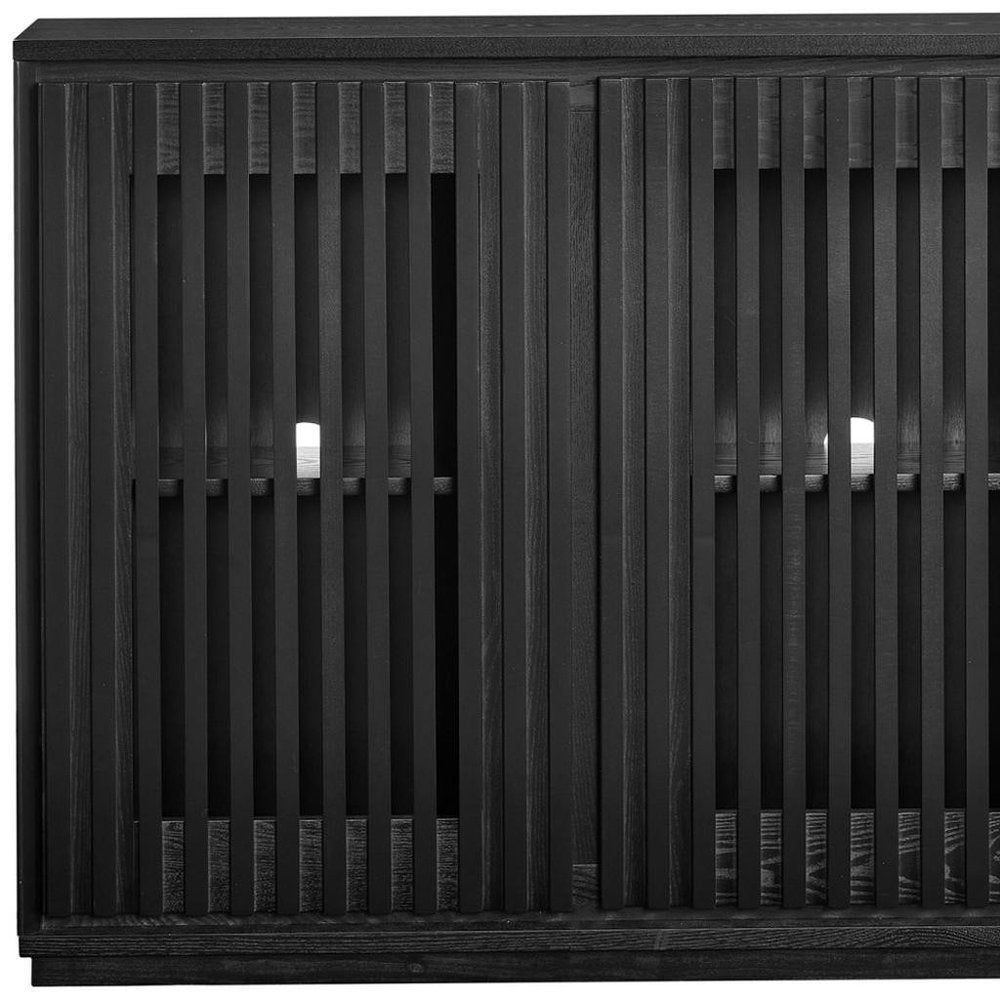 39" Black Wood Accent Cabinet