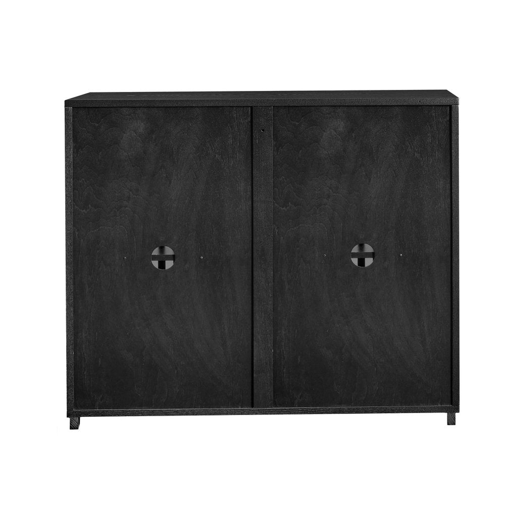 39" Black Wood Accent Cabinet