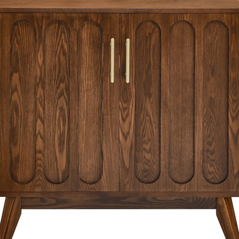 32" Brown Wood Accent Cabinet
