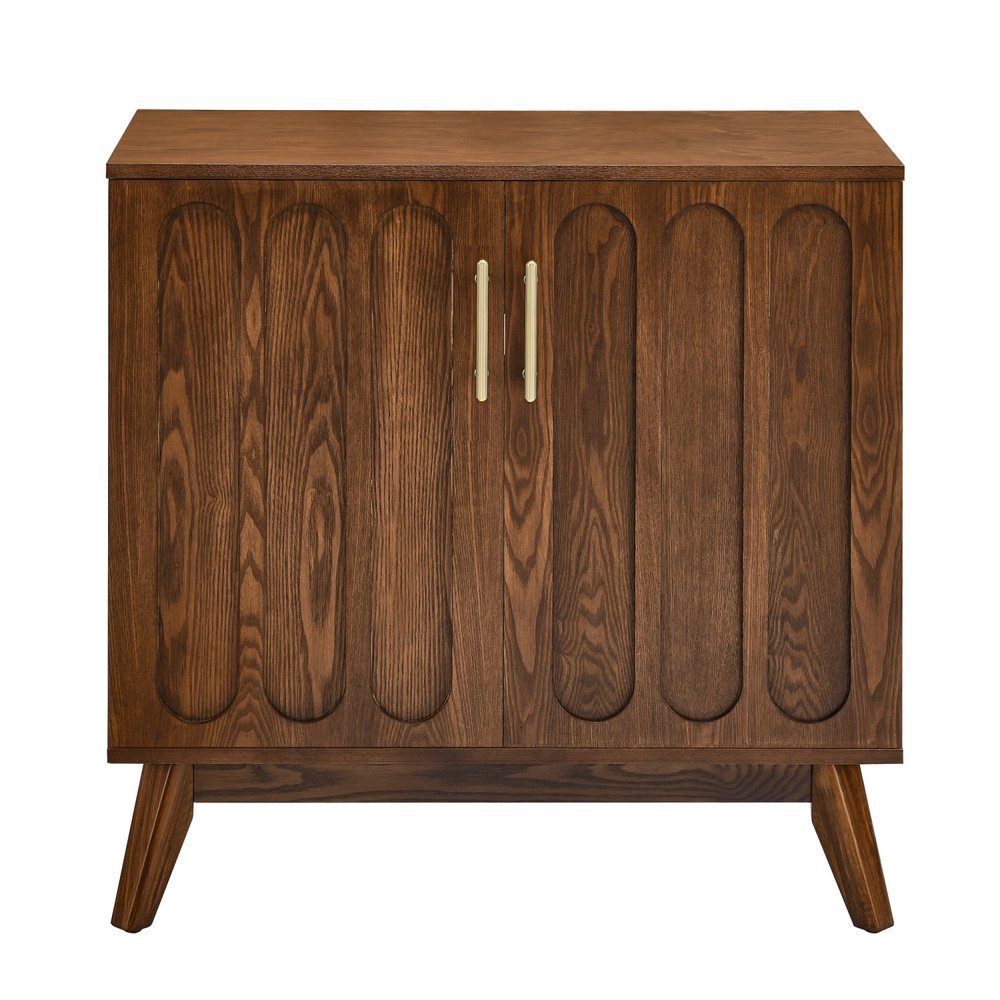 32" Brown Wood Accent Cabinet